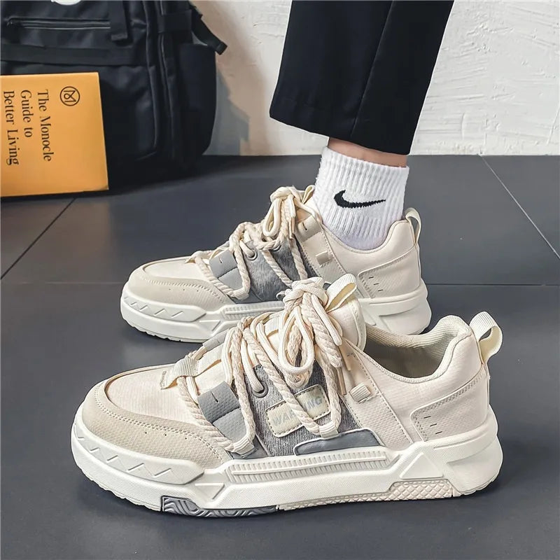 Xajzpa 2025 Men's Sneakers Casual Shoes Fashion Leather Men Non-slip Wear-resistant Comfortable  Couple Shoes Tenis Masculino