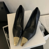 Xajzpa Spring Designer Splicing Pumps Women Sexy Pointed Toe Thin Low Heels Elegant Banquet Mule Shoes Zapatos Mujer