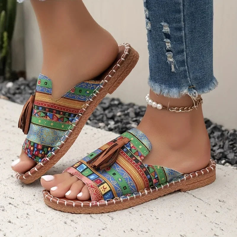 Xajzpa Women Casual Beach Holiday Luxury Sandals 2025 Summer New Fashion Outdoor Flat Sandals Open Toe Sandals Women Shoes for Women