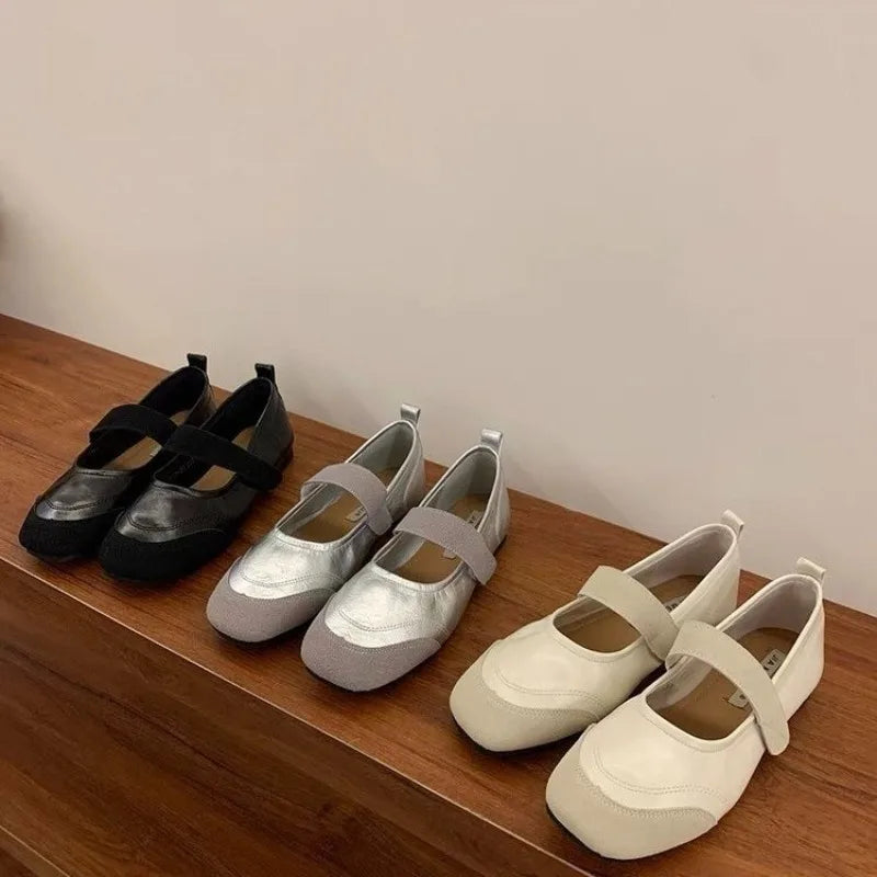 Xajzpa New Style Fashion Retro Women Spring Round Flat Shoes Comfor Anti Slip Mary Janes Shoes Soft Sole Versatile Women's Casual Shoes