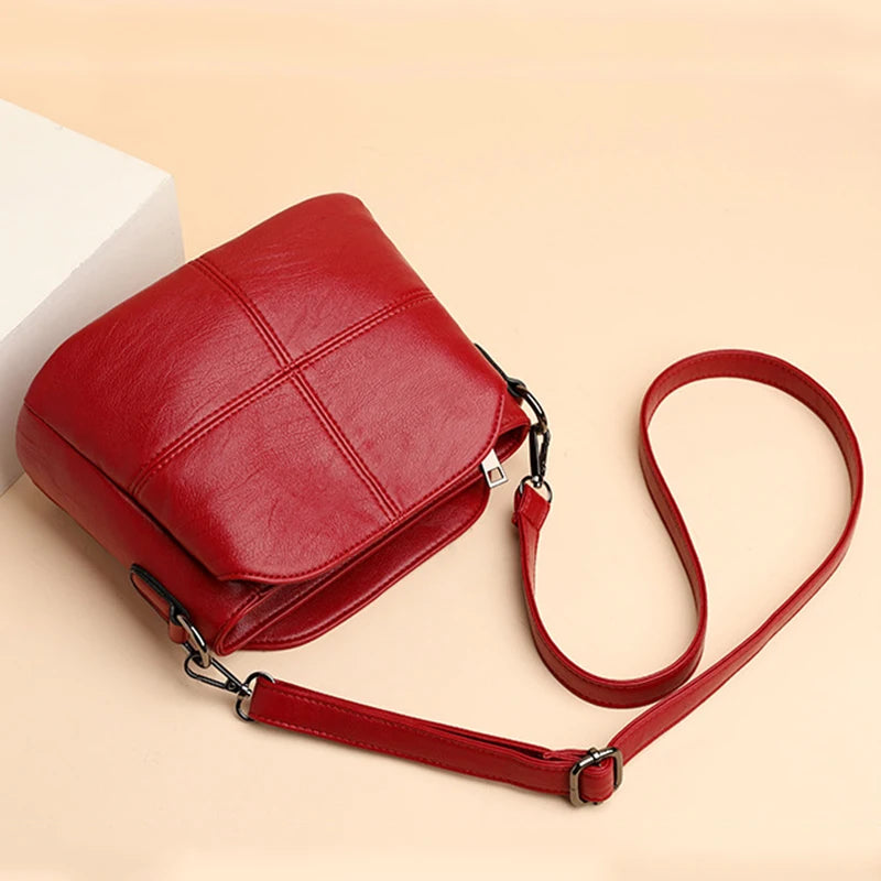 Xajzpa Women's Bags Retro Design Crossbody Bag Trend Quality PU Leather Bucket Shoulder Bags Small Handbags for Women