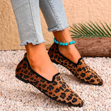 Xajzpa Women Pointed Toe Flats Shoes Fashion Flower Printing Comfortable Shallow Casual Loafers Ladies Breathable Non Slip Walking Shoe