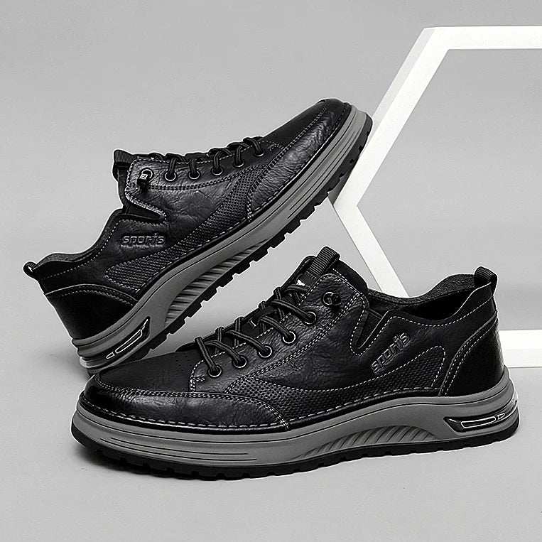 Xajzpa high-quality leather casual fashion luxury brand men's breathable flat shoes with lace Oxford comfortable outdoor running shoes