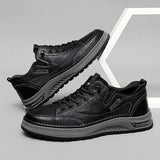 Xajzpa high-quality leather casual fashion luxury brand men's breathable flat shoes with lace Oxford comfortable outdoor running shoes