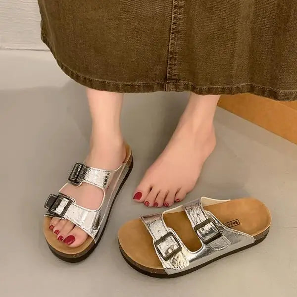 Xajzpa Shoes Women Low Slippers Casual Pantofle Platform Slides Soft Luxury 2025 Hoof Heels Classics Fashion Rome Fabric Rubber PU