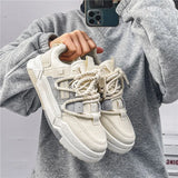 Xajzpa 2025 Men's Sneakers Casual Shoes Fashion Leather Men Non-slip Wear-resistant Comfortable  Couple Shoes Tenis Masculino