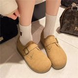 Xajzpa Slip On Shoes For Women Loafers With Fur Clogs Platform Female Footwear Autumn Slip-on New Creepers Dress Fall Shoes Woman