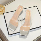 Xajzpa Plus Size 35-43 women's Shoes Summer Concise Slippers Square Toe Shallow Slippers High Quality Luxury Slippers