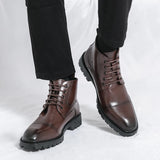 Xajzpa Men's short boots winter fashion new comfortable Amazon tight lace shoes old-fashioned business men's casual fashion shoes