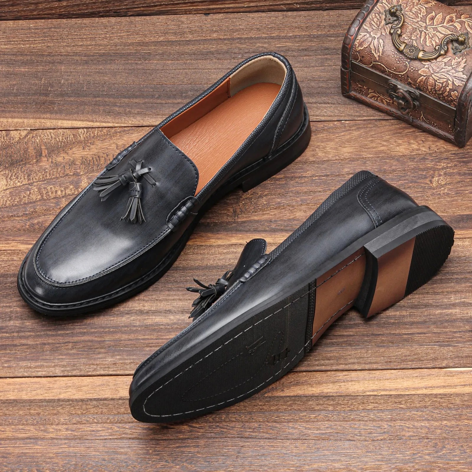 Xajzpa 7-12 Assels Dress Shoes Man Business Stylish Comfortable Gentleman'S Formal Shoes Men #Al703