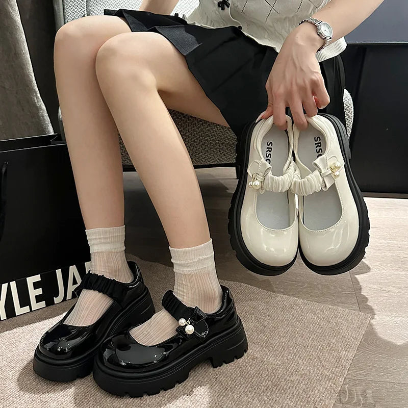 Xajzpa Shoes On Heels Female Footwear Shallow Mouth Clogs Platform Round Toe All-Match Casual Sneaker Fashion Women's Oxfords Dres