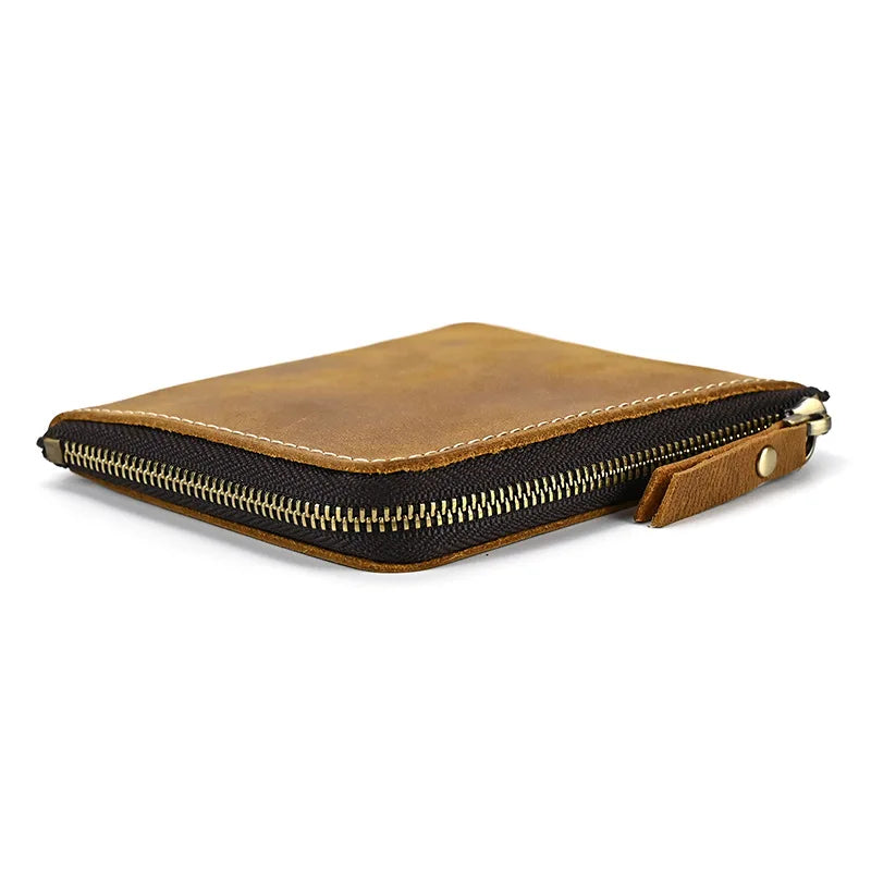 Xajzpa Leather Coin Purse Casual Genuine Leather Little Purse For Coins Card Purse Men Women Portable Small Wallet For Cards Key