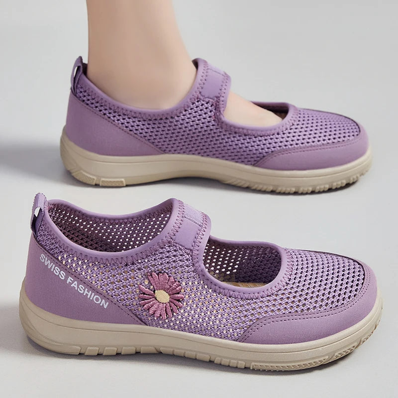 Xajzpa Women Shoes Breathable Vulcanized Shoes Fashion Comfortable Female Dance Work Shoes Breathable Mesh Casual Walking Shoes Ladies