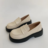 Xajzpa Summer Shoes Ladies Female Footwear Oxfords Women's Round Toe Shallow Mouth Loafers With Fur Clogs Platform Casual Sneaker Briti