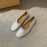Xajzpa Fashion Bow Tie Flats Ballet Shoes Women Female Ballet Round Toe Shallow Cut Ballerina Soft Moccasin Dress Shoes Zapato