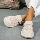 Xajzpa Women Sneakers Summer Fashion Casual Women Flat Shoes Buckle Latch Mesh Breathable Comfort Tennis Women Covered Toe Shoes
