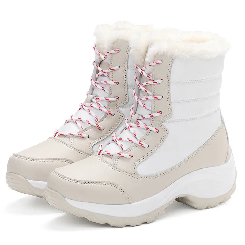 Xajzpa Ankel Boots for Women Winter Outdoor Warm Snow Boots Chunky Platform Waterproof Non-slip Warm Shoes Woman Boots Plus Size Casual