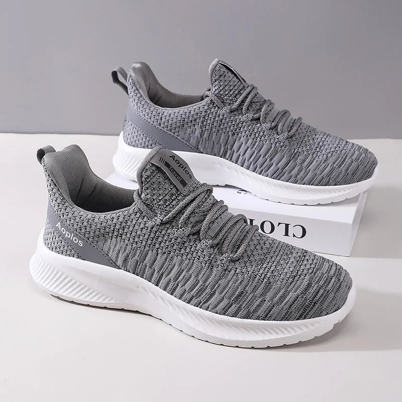 Xajzpa Four Season Sports Men's Shoes Black Outdoor Classic Black Running Shoes Mesh Walking Casual Running Shoes Fashionable Tennis