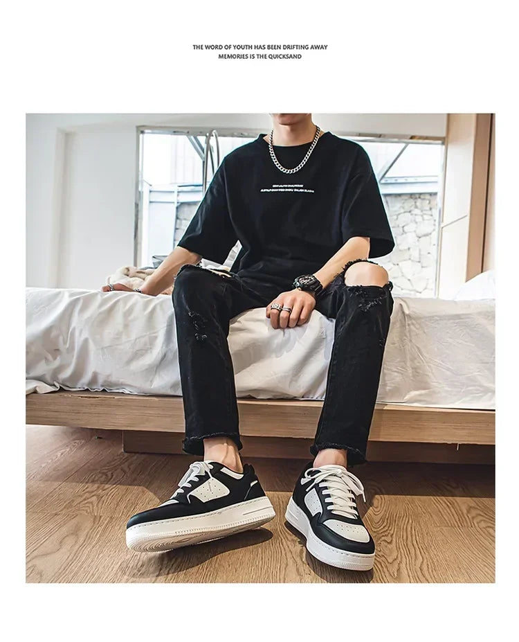 Xajzpa Summer New Men's Sports Shoes Trendy Brand Campus Sneakers Lightweight Breathable Casual Walking Shoes for Men