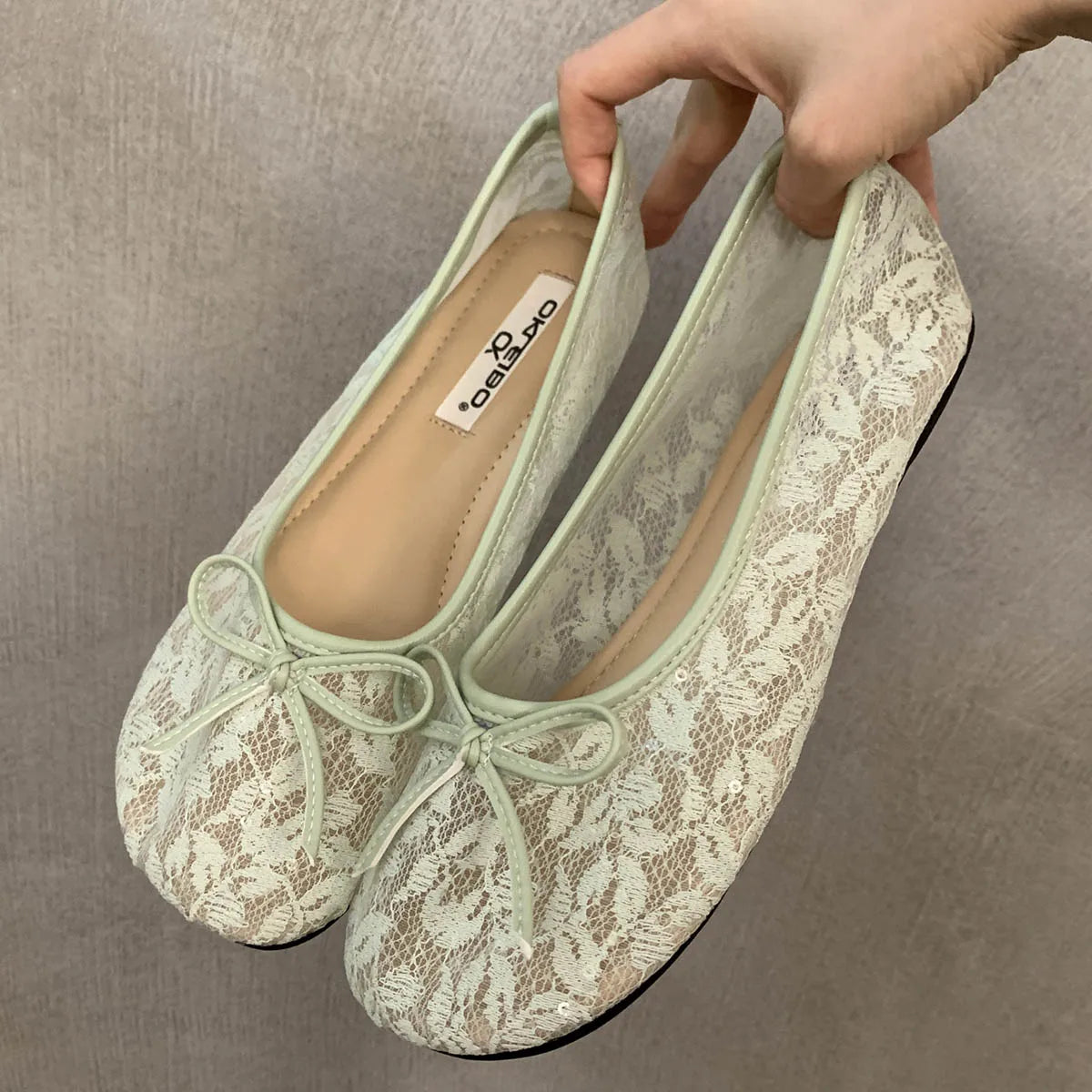 Xajzpa Summer Fashion Concise Round Head  Women Ballet Flats Low Heels Bow Mesh Party Slide Mules Casual Shoes Zapatos De Mujer