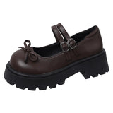Xajzpa Shoes Shallow Mouth Oxfords Women's All-Match Round Toe Female Footwear Casual Sneaker Clogs Platform Bow-Knot New Comfortable R