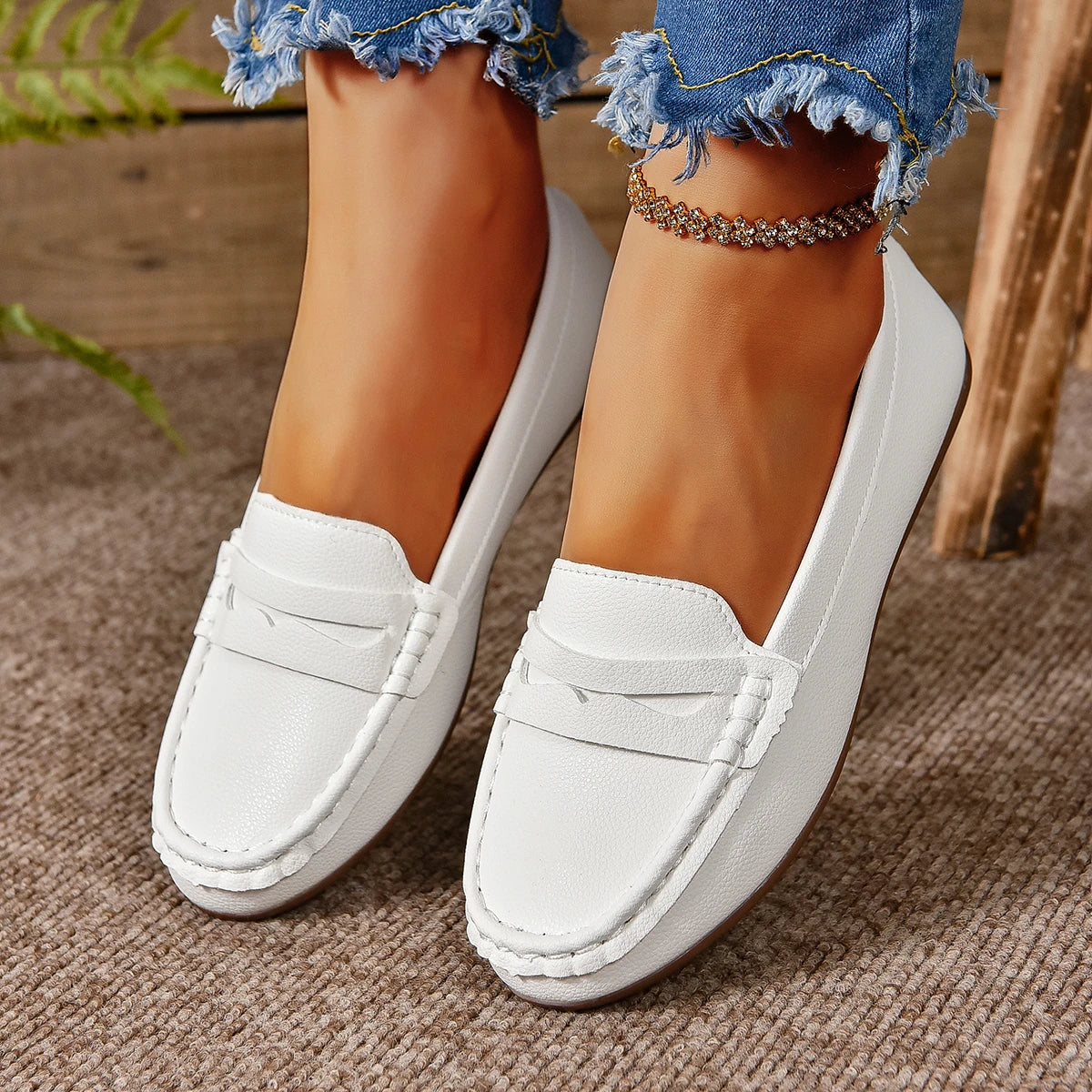 Xajzpa New Flats Shallow Loafers Women Walking Casual Shoes Designer Summer Comfort Soft Sole Shoes Brand Office Zapatillas De Mujer