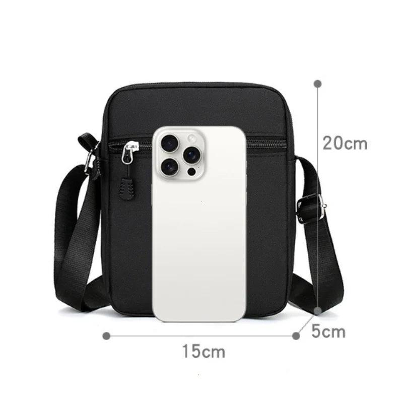 Xajzpa   Oxford Shoulder Bag Durable Mini Black Mobile Phone Bag Waist Pack Men Crossbody Bags Man Bag Handbag bolso de mano