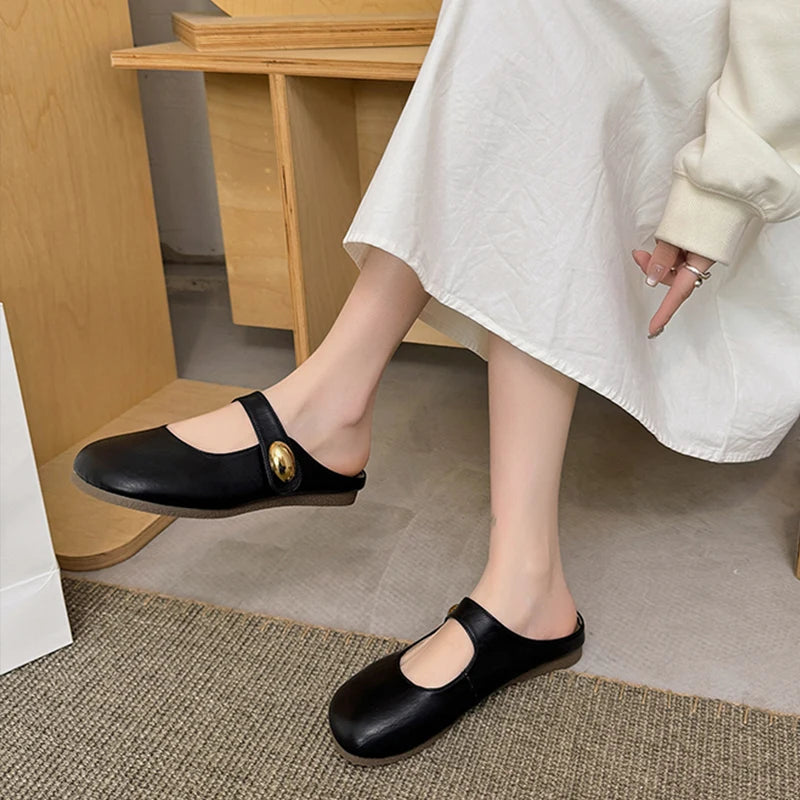 Xajzpa Shoes Woman's Slippers Cover Toe Slides 2025 Soft Mary Janes  Shoes Women Female Slippers Slides Cover Toe Soft 2025 Mary