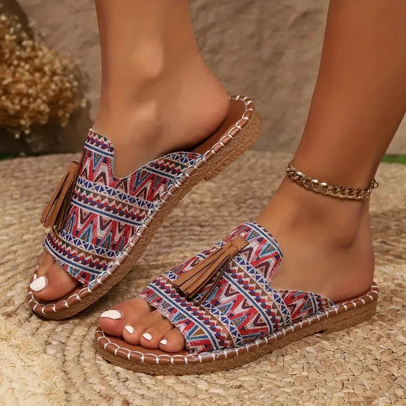 Xajzpa Women Casual Beach Holiday Luxury Sandals 2025 Summer New Fashion Outdoor Flat Sandals Open Toe Sandals Women Shoes for Women