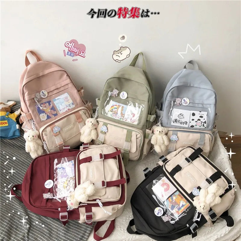 Xajzpa Kawaii Women Backpack Waterproof School Bag For Teenager Girl Student Bookbag Laptop Rucksack Cute Female Travel Bagpack Mochila