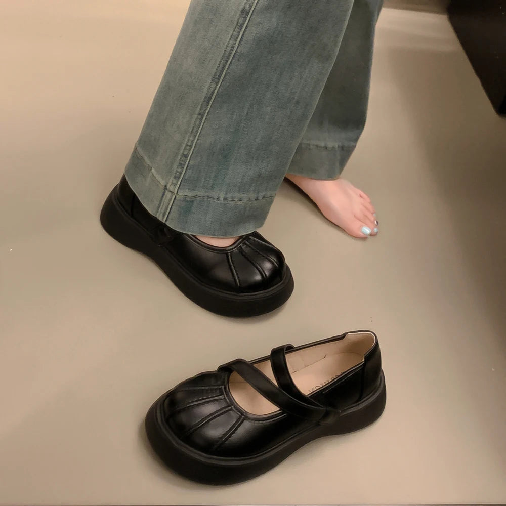 Xajzpa Women Shoes Autumn British Style Clogs Platform Female Footwear Oxfords Fall Preppy Creepers New Dress Leather Mary Janes