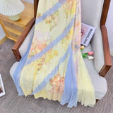 Xajzpa Fashion Printed Patchwork Dress Women's Camisole Stretch Lace Fishtail Dresses 2025 Summer New Tide