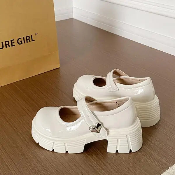 Xajzpa Summer Shoes Ladies Women's Heels Female Footwear Oxfords British Style Clogs Platform New On Heels Dress Leather Preppy Cr