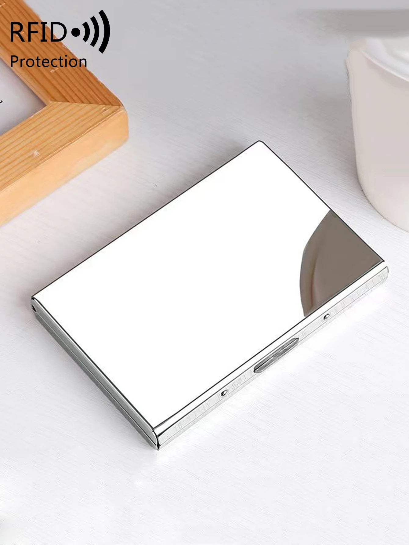 Xajzpa Credit Card Holder Stainless Steel Credit Card Holder Metal ID Card Holder RFID Wallet Female or Male Business Card Holder