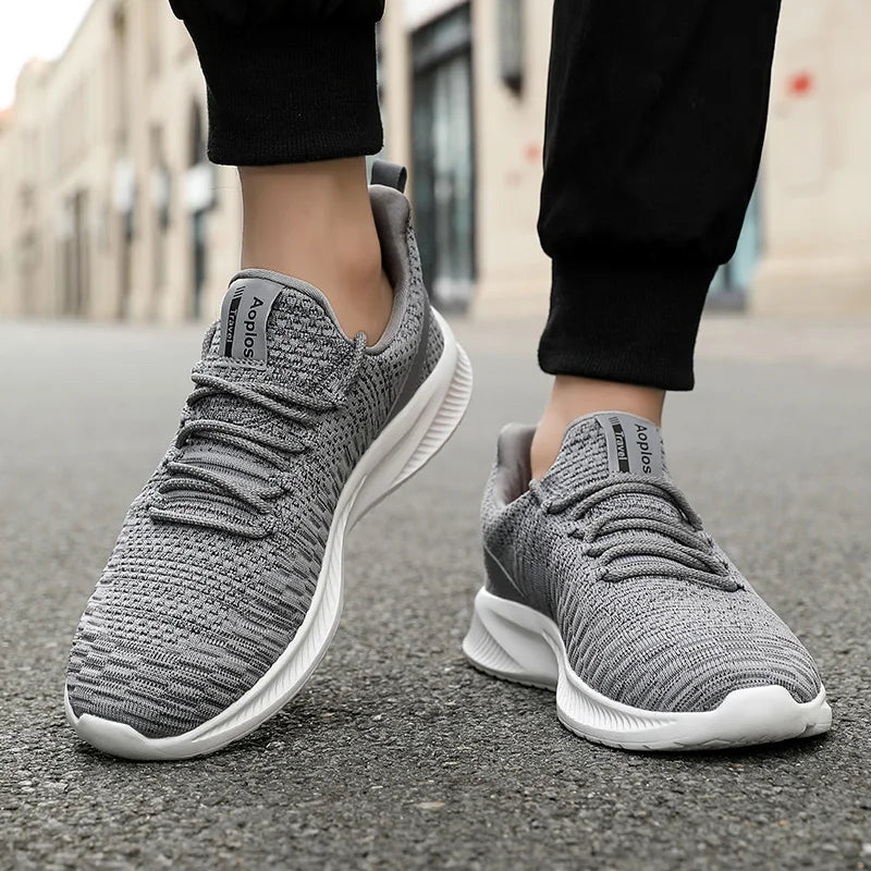 Xajzpa Four Season Sports Men's Shoes Black Outdoor Classic Black Running Shoes Mesh Walking Casual Running Shoes Fashionable Tennis