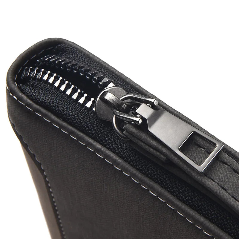 Xajzpa Men's Long Wallet Fashion Multiple Card Slots Card Holder Slim Brand Designer Men Business Wallet Zipper Phone Pouch Coin Purse
