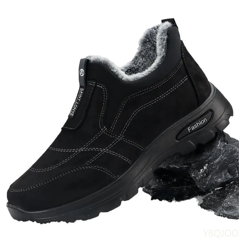 Xajzpa Winter men's shoes men's cold resistant thick warm shoes simple comfortable wear-resistant anti slip daily casual men's shoes