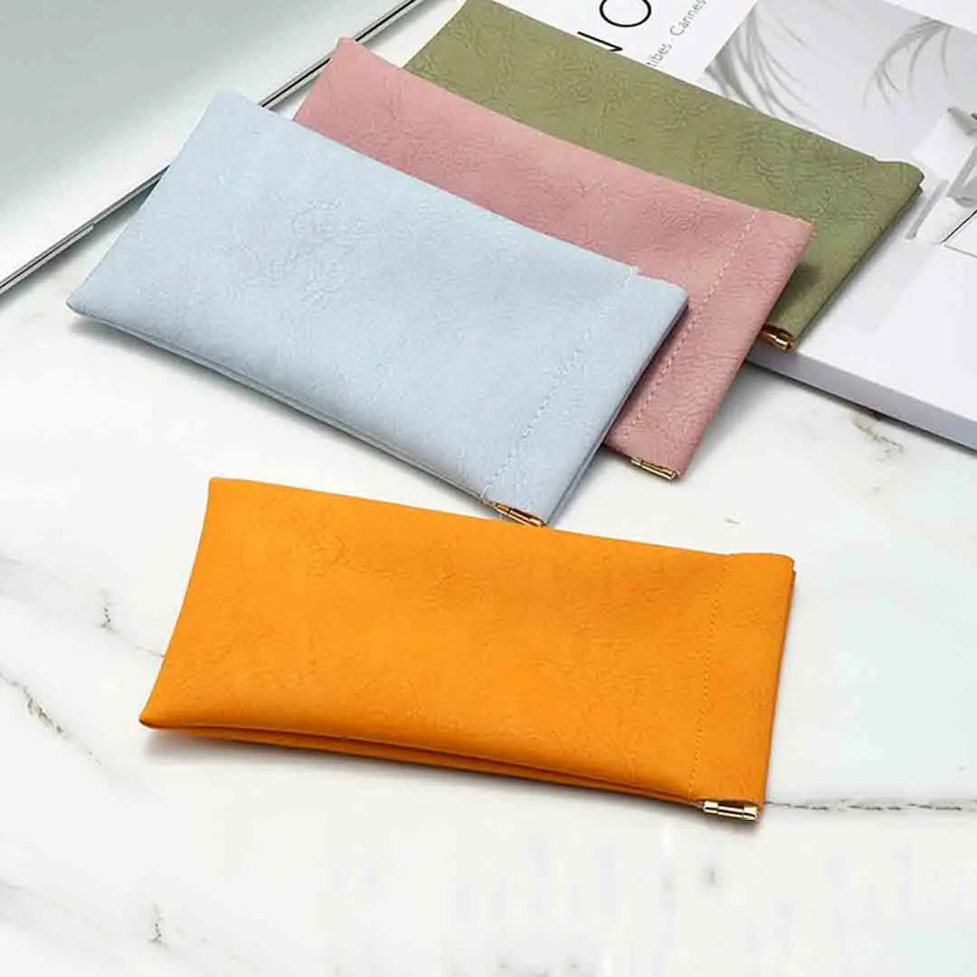 Xajzpa Simple and Fashionable Soft Leather Readingglasses Bag,PUleather Sunglasses Bag Simple Glasses Storage Bag, Glasses Accessories