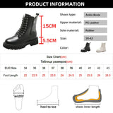 Xajzpa  Women's Short Plush Warm Ankle Boots Winter Waterproof PU Leather Snow Boots Women Non-Slip Lace Up Platform Combat Booties