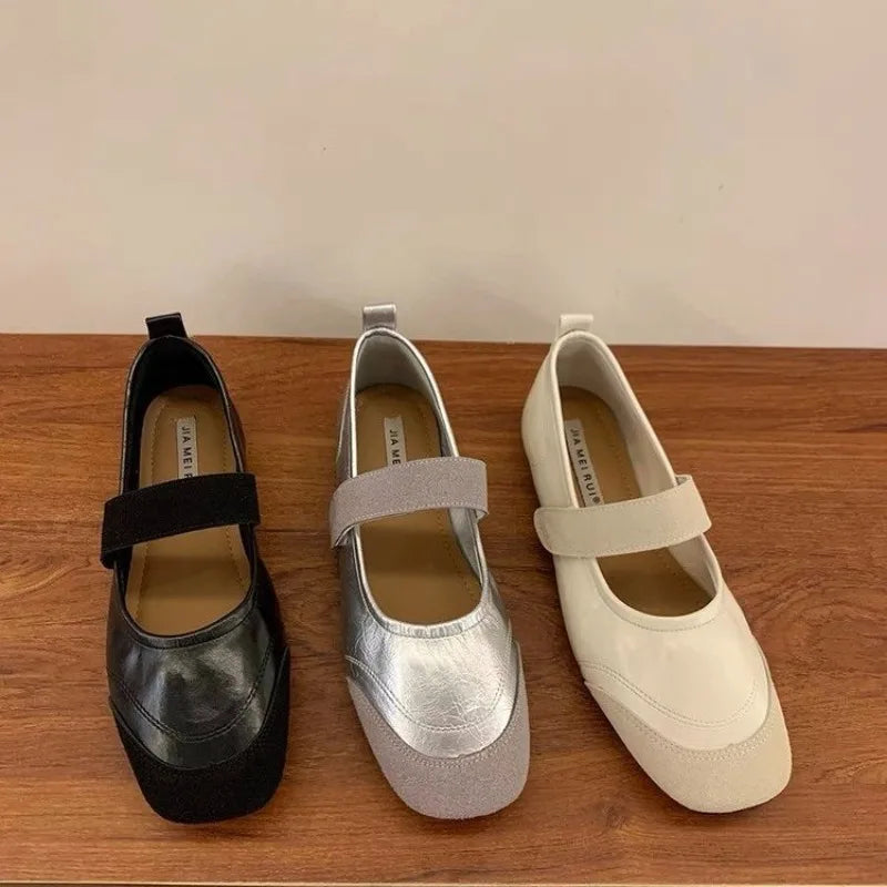 Xajzpa New Style Fashion Retro Women Spring Round Flat Shoes Comfor Anti Slip Mary Janes Shoes Soft Sole Versatile Women's Casual Shoes