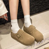 Xajzpa Slip On Shoes For Women Loafers With Fur Clogs Platform Female Footwear Autumn Slip-on New Creepers Dress Fall Shoes Woman