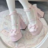 Xajzpa 2025 Christmas Women's Sweet JK Princess Lolita High Heels Girlish Campus Style Leather Shoes