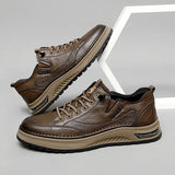 Xajzpa high-quality leather casual fashion luxury brand men's breathable flat shoes with lace Oxford comfortable outdoor running shoes