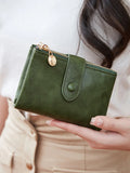 Xajzpa Minimalist Women's Wallet Short Three Layer Large Capacity Double Zipper Card Holder ID Card Credit Bank Card Holder Money Bag