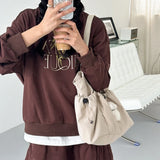 Xajzpa Comfortable Wearresistant Shoulder Bag Large Capacity Fashionable Versatile Nylon Tote Bag Student Class Simple Commuting Bag