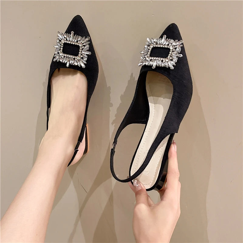 Xajzpa Women Sandals Summer Pointed Toe High Heels Ladies Fashion Banquet Dress Wedding Party Pumps  Designer Women Shoes