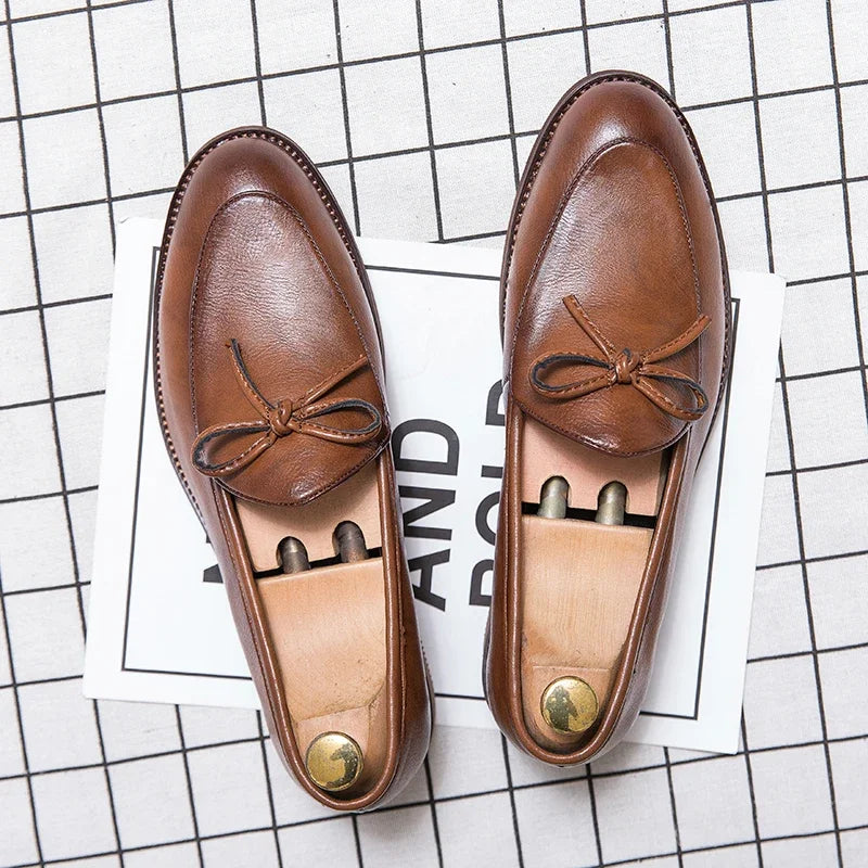 Xajzpa Men Casual Shoes Fashion business dress Soft Moccasins Loafers High-Quality men Leather Wedding shoes Gommino Zapatos Chaussure