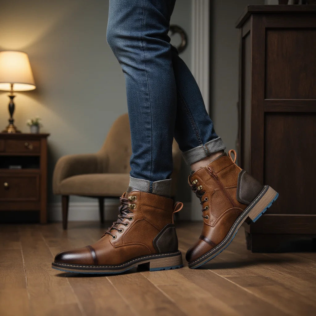 Xajzpa Size 8-13 Retro Men Boots 2025 Fashion Comfortable Spring Leather Boots