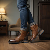 Xajzpa Size 8-13 Retro Men Boots 2025 Fashion Comfortable Spring Leather Boots