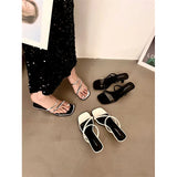 Xajzpa High-Heeled Shoes Lady Ladies' Slippers Med Rubber Flip Flops Slipers Women Jelly Slides Low Fashion Hawaiian Transparent T